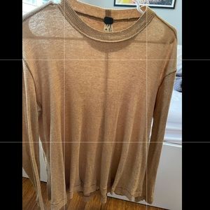 Free People mustard yellow long sleeve